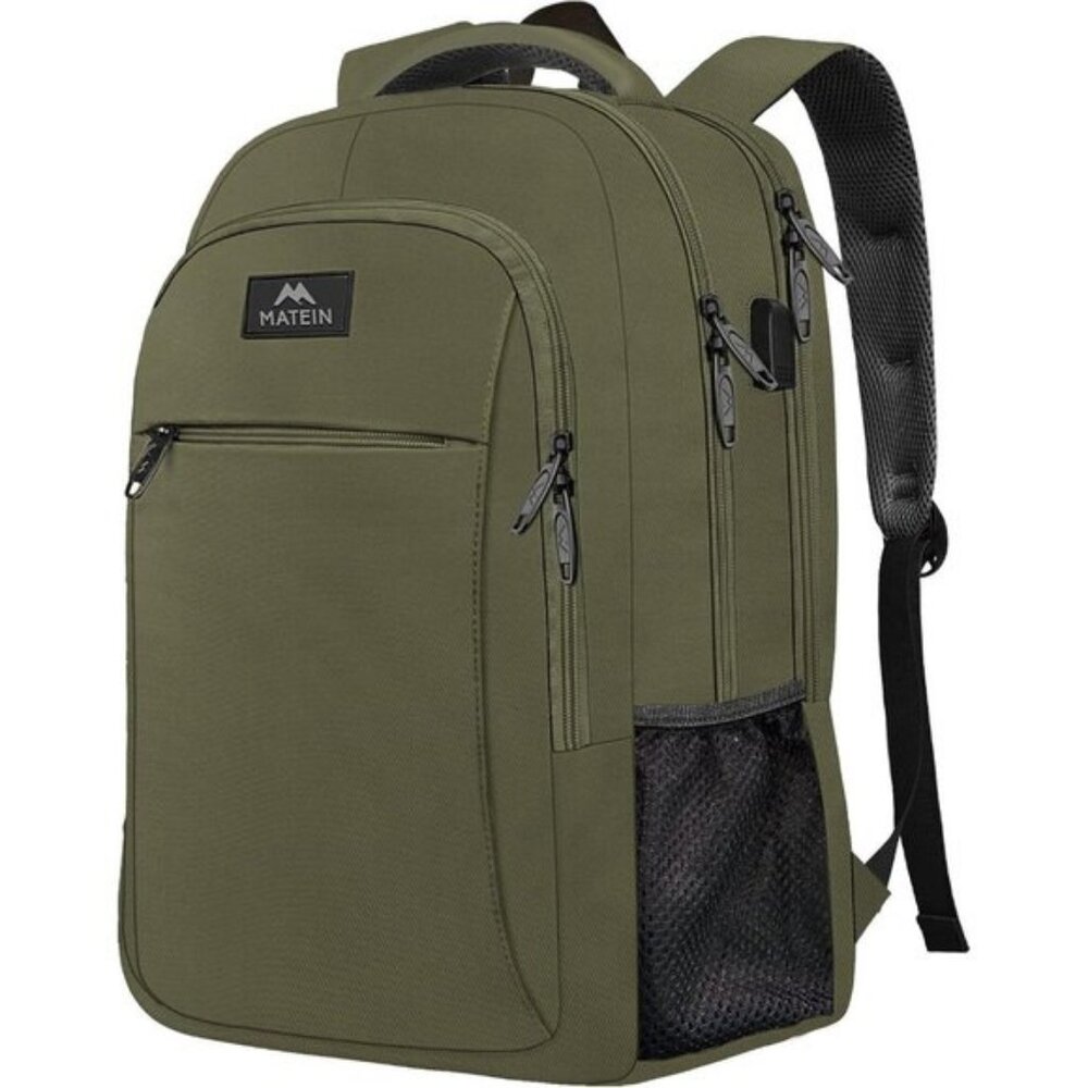 ⚡Matein Men Dark Green Travel Business Anti Theft Slim Sturdy Laptops Backpack